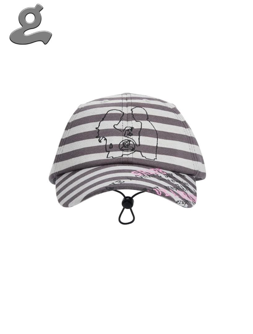grape Printed Striped Cap ストライプキャップ
