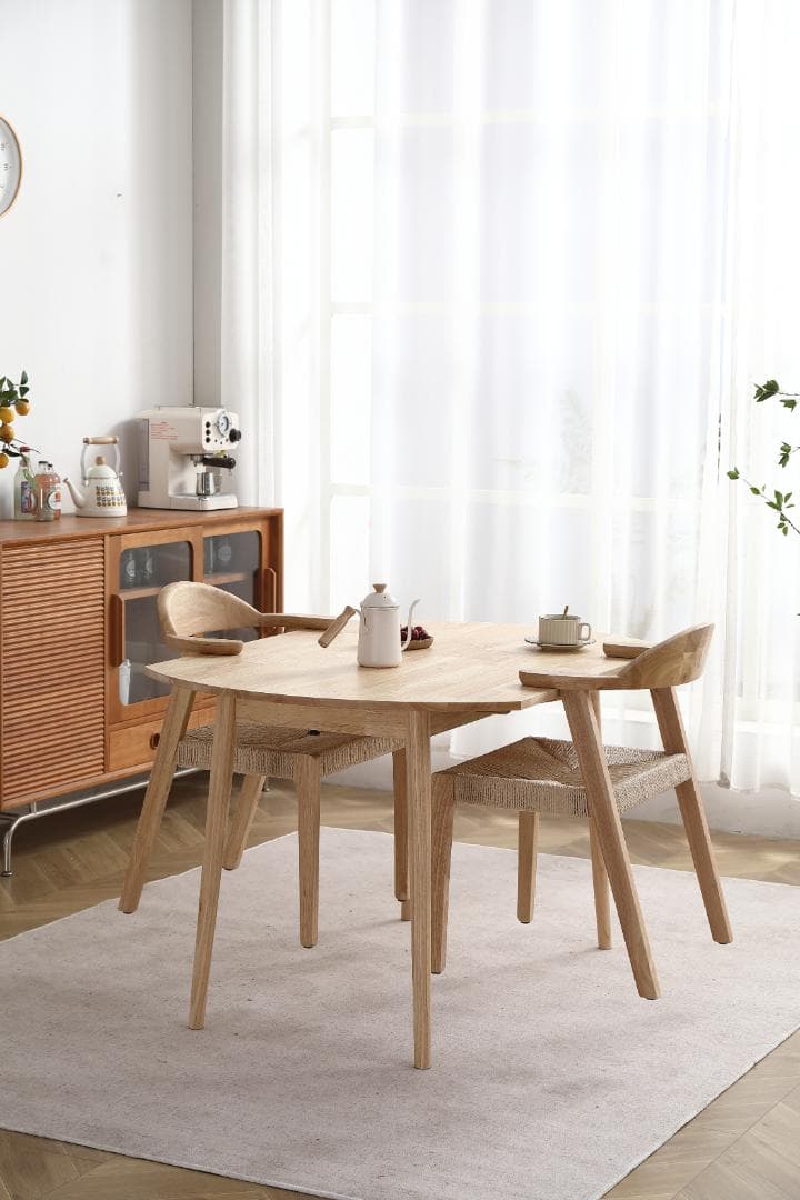 ダイニングテーブル1点×チェア2脚　2人用伸長式 折りたたみダイニングテーブル