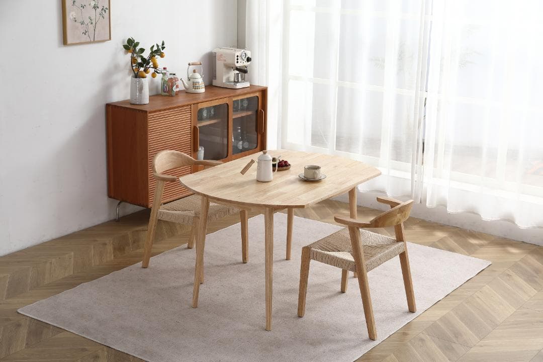 ダイニングテーブル1点×チェア2脚　2人用伸長式 折りたたみダイニングテーブル