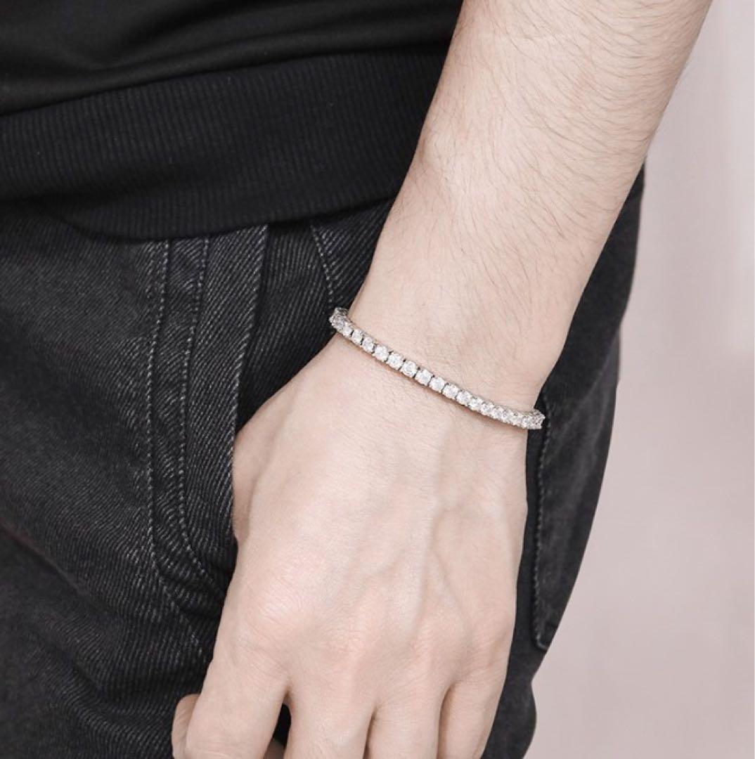 モアサナイト ブレスレット 4ミリ 17cm　【4BS17】