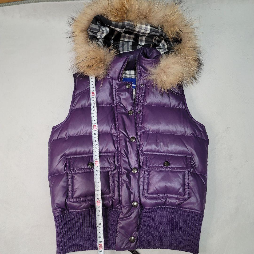 極美品☆BURBERRYバーバリーブルーレーベルノバチェック ダウンベスト