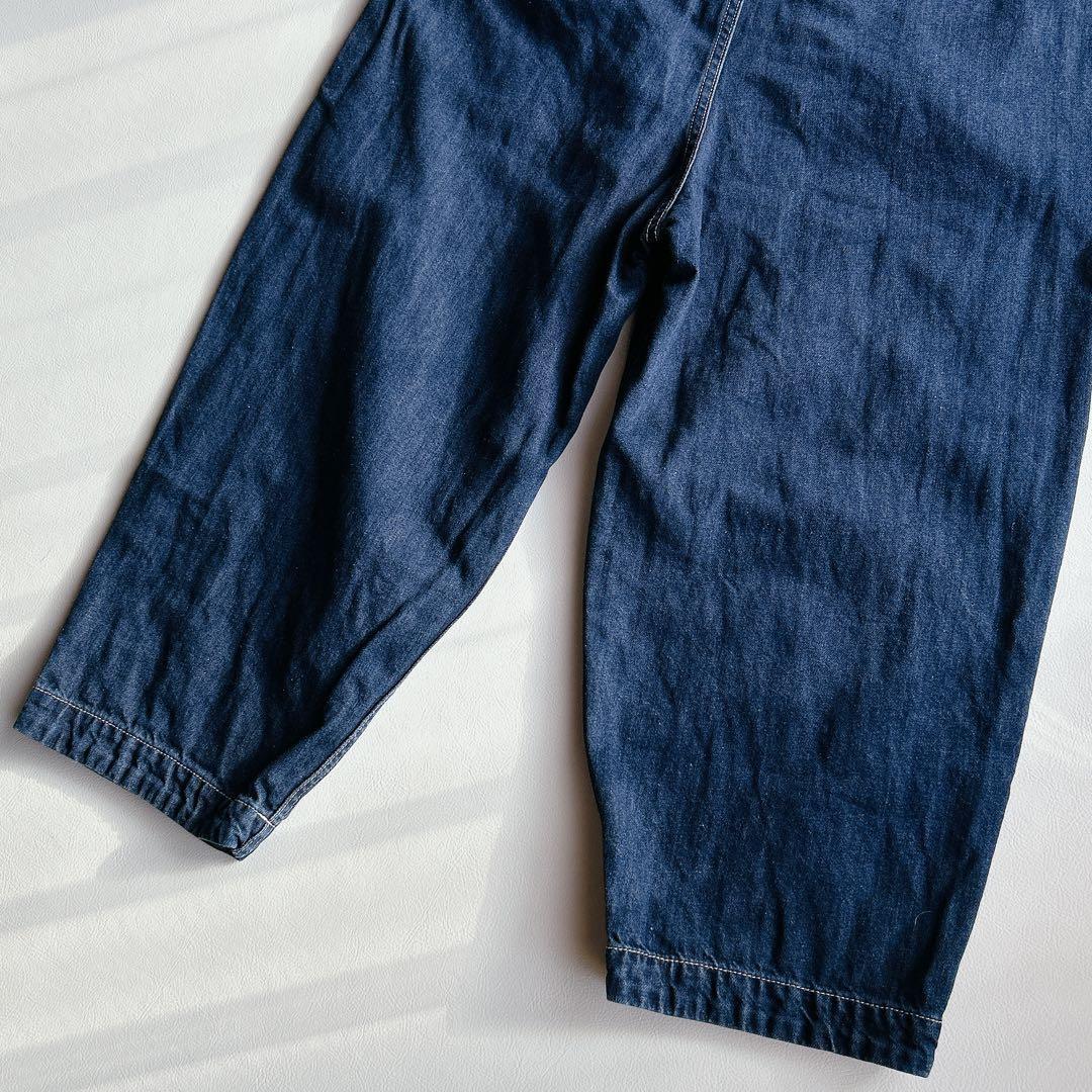 tumugu ツムグ ⿻ コットンリネン デニムパンツ テーパード ルーズ 春