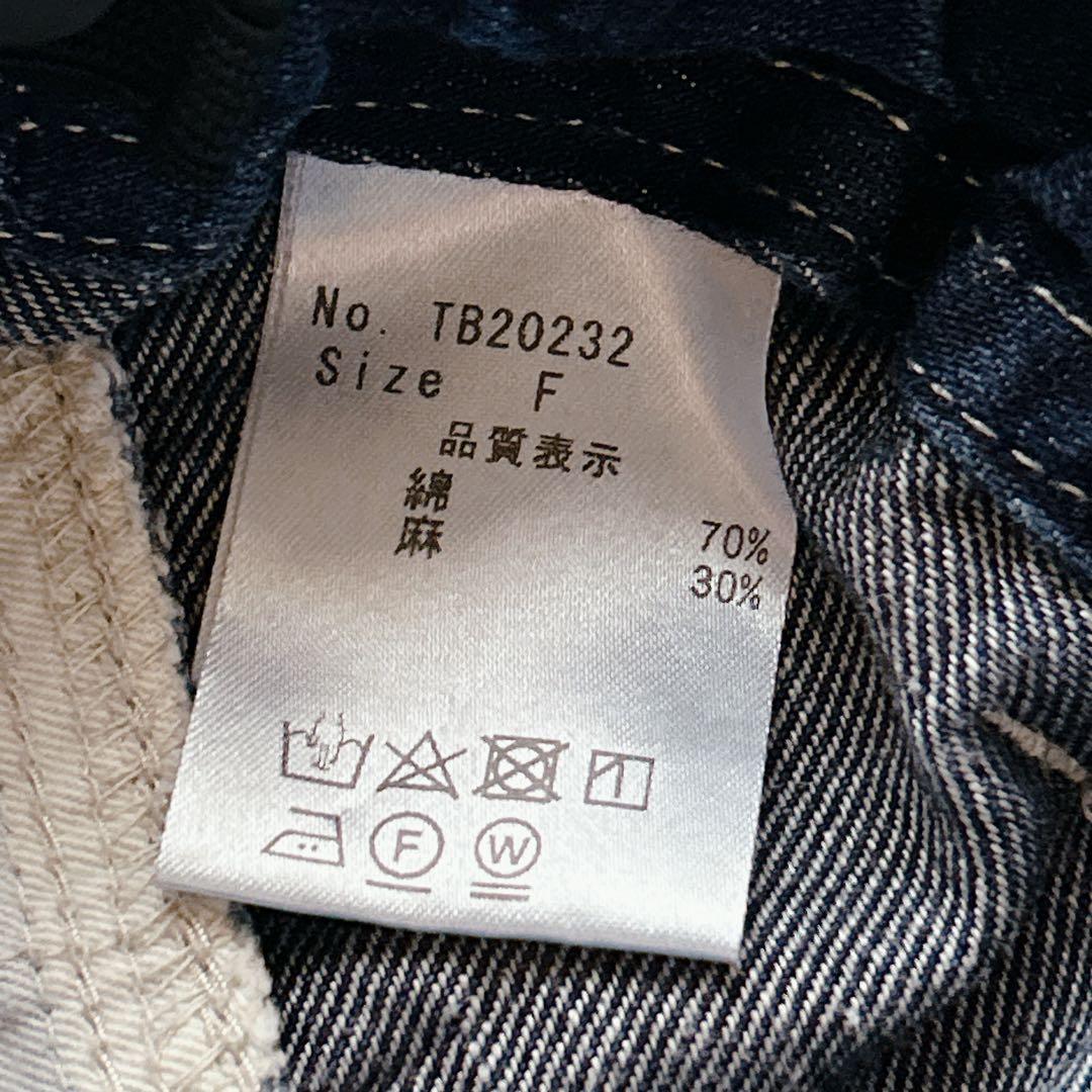 tumugu ツムグ ⿻ コットンリネン デニムパンツ テーパード ルーズ 春