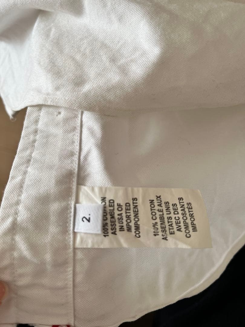 Thom Browne ホワイト ボタンダウンシャツ