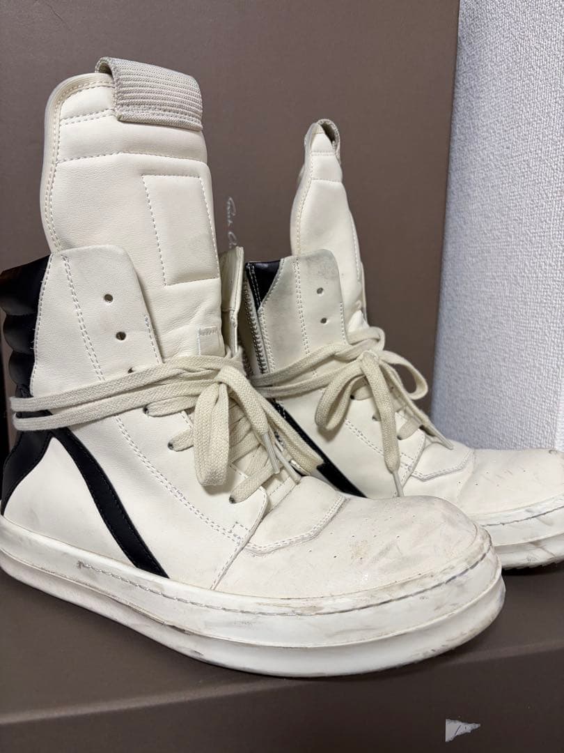 靴 Rick Owens geobasket milk black 40