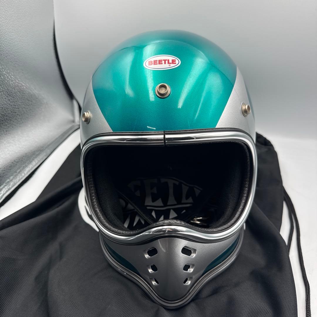 BEETLE ジェットヘルメット グリーン/シルバー