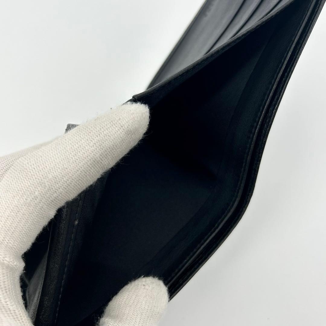 ロエベ 折り財布 アナグラム ロゴ レザー ブラック メンズ