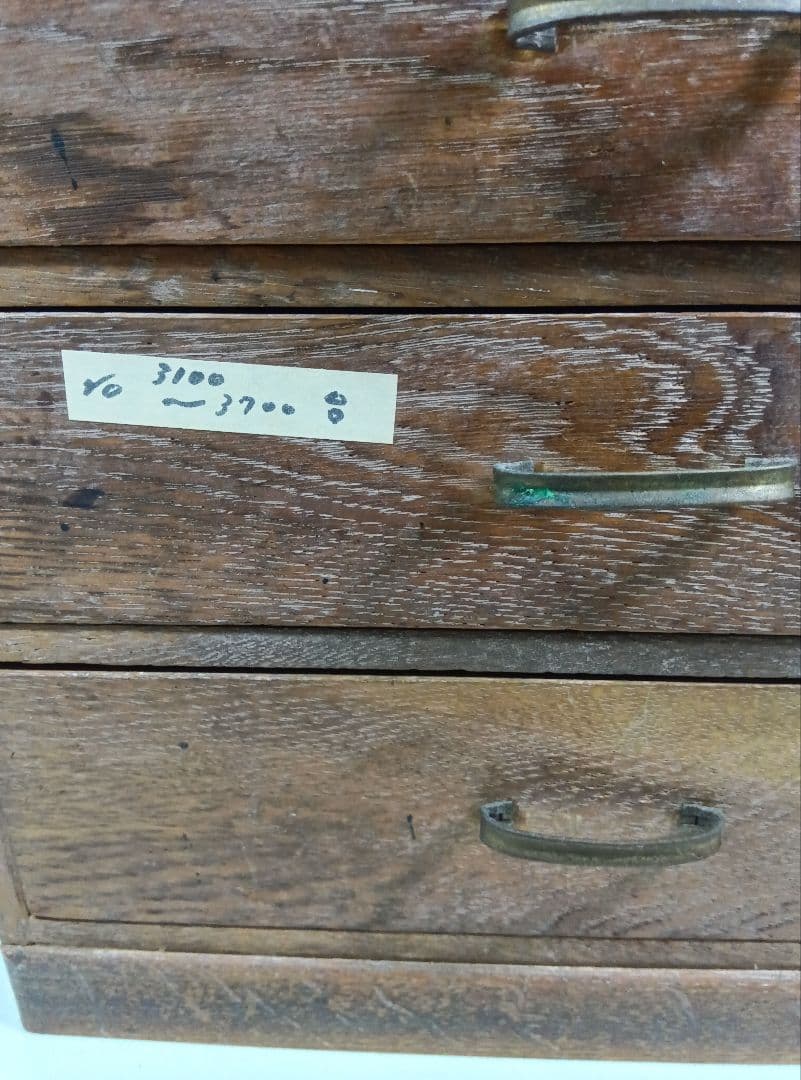 木製レターケース　引き出し　6段収納　昭和レトロ　書類入れ　小物入れ　ミニタンス