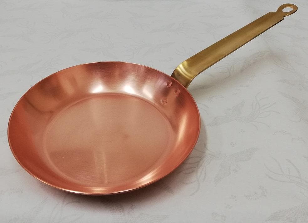 純銅フライパン約径３０ｃｍ（内面錫メッキ無）板厚約２.０ｍｍ業務用仕様日本製