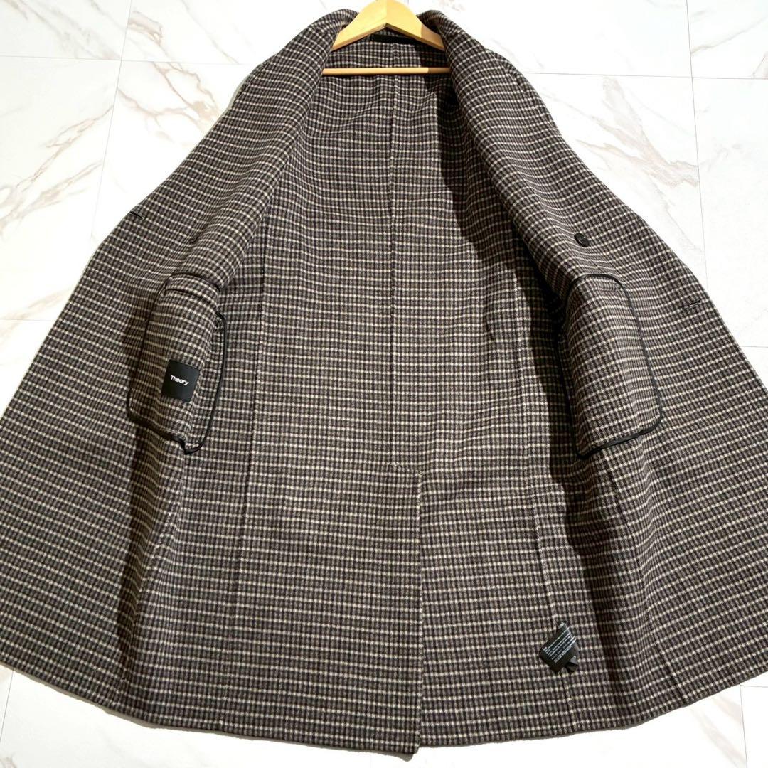 極美品 22AW セオリー カシミヤ混 ダブルチェスターコート ダブルフェイス