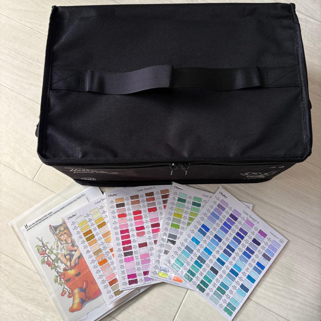 ほぼ未使用 Ohuhu アルコールマーカー 320色セット ケース付き コピック