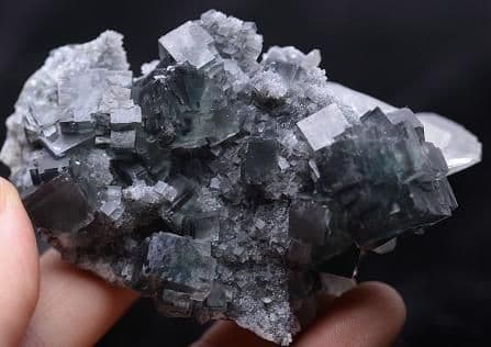 フローライト　蛍石　カルサイト　　グリーン　グレー