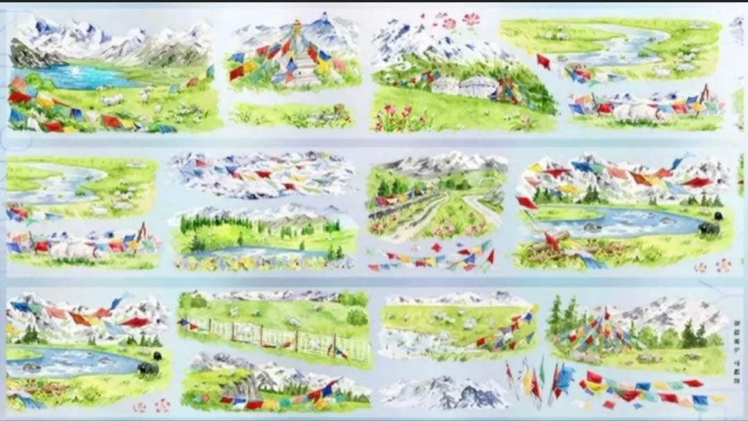 PET 7cm×5m 雪旌牧夏　海外マスキングテープ　海外マステ　風景　牧場