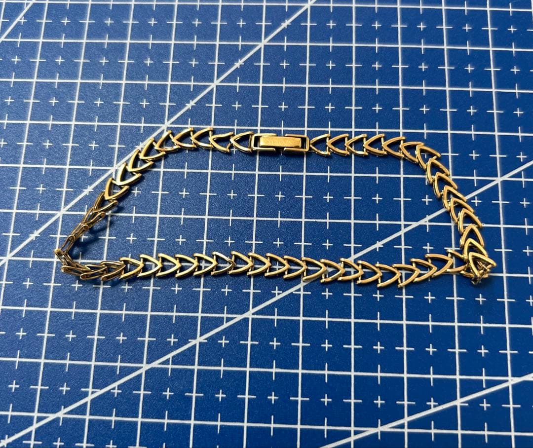 k18 YG デザインブレスレット　ビンテージ　21㎝　ユニセックス