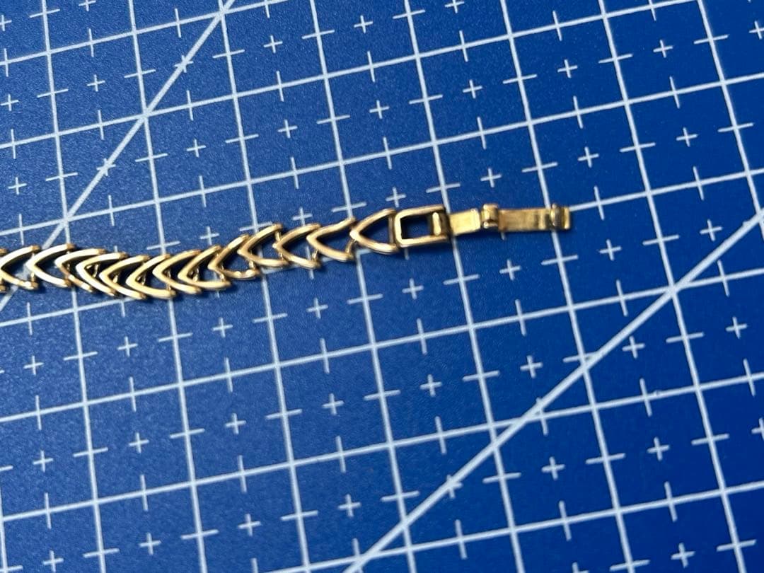 k18 YG デザインブレスレット　ビンテージ　21㎝　ユニセックス