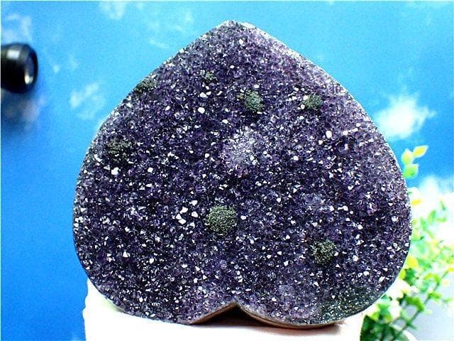 AAA級家庭円満◆天然ハート型アメジスト原石YT2G3/497G36C