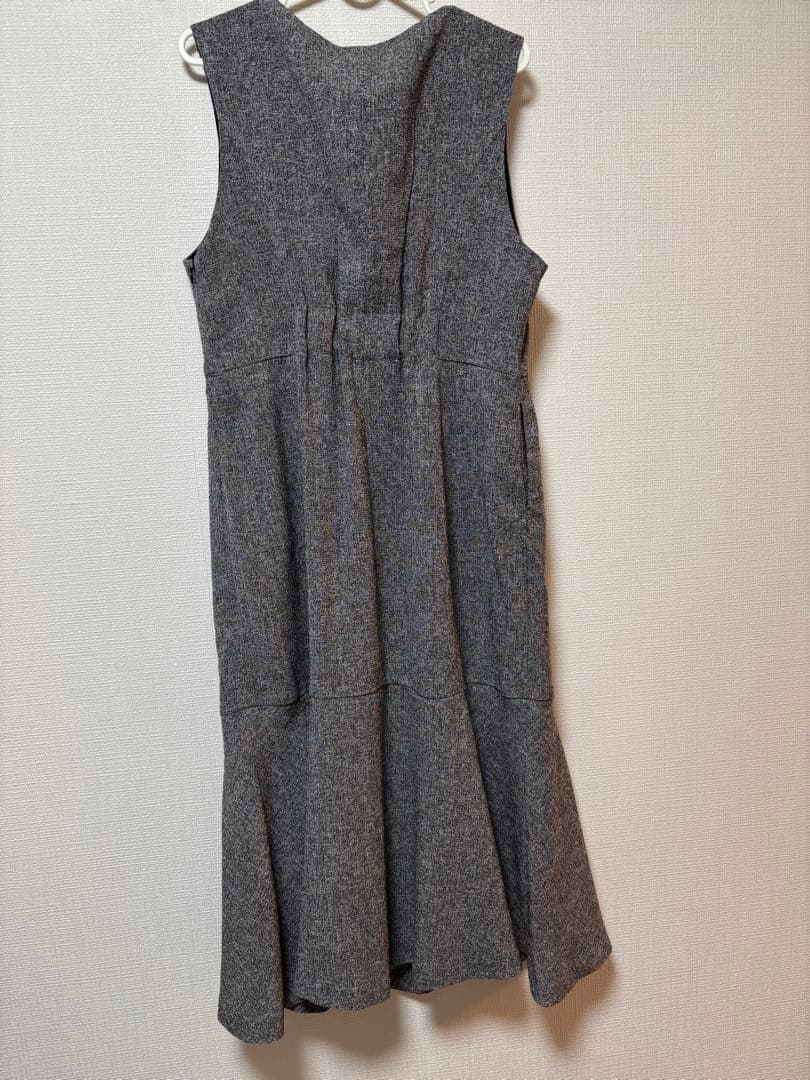 overE ミックスブラック（グレー） 96 ツイードライクマーメイドワンピース