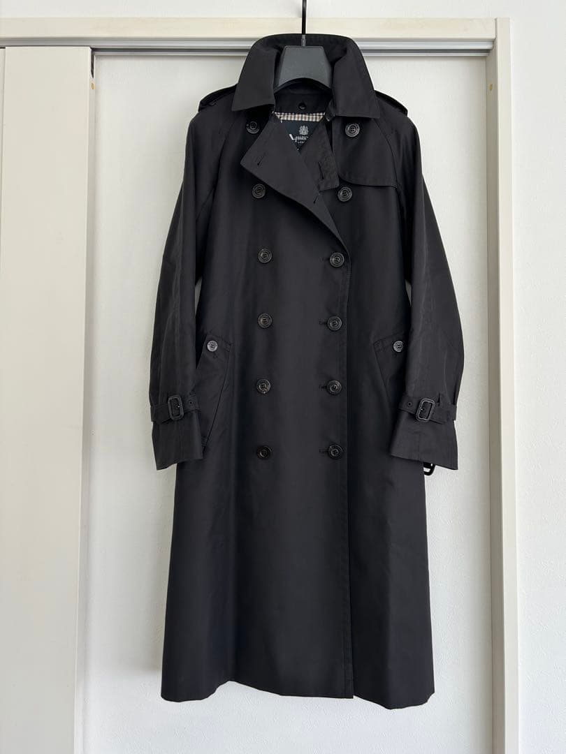 アクアスキュータムトレンチコート黒ブラック6ライナー付ベーシック