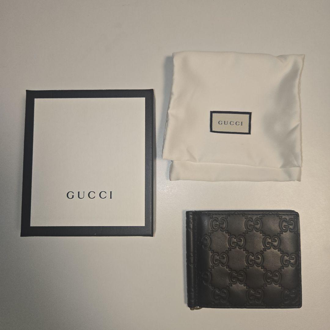 [最終値下げ]GUCCI ブラック GGパターン マネークリップ