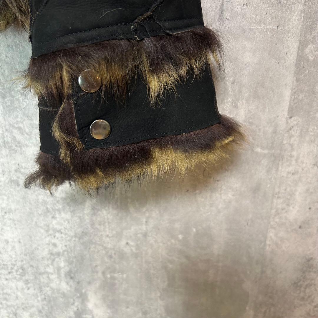 Haruf ハルフ　リアルムートン　ラム革ライダースジャケット