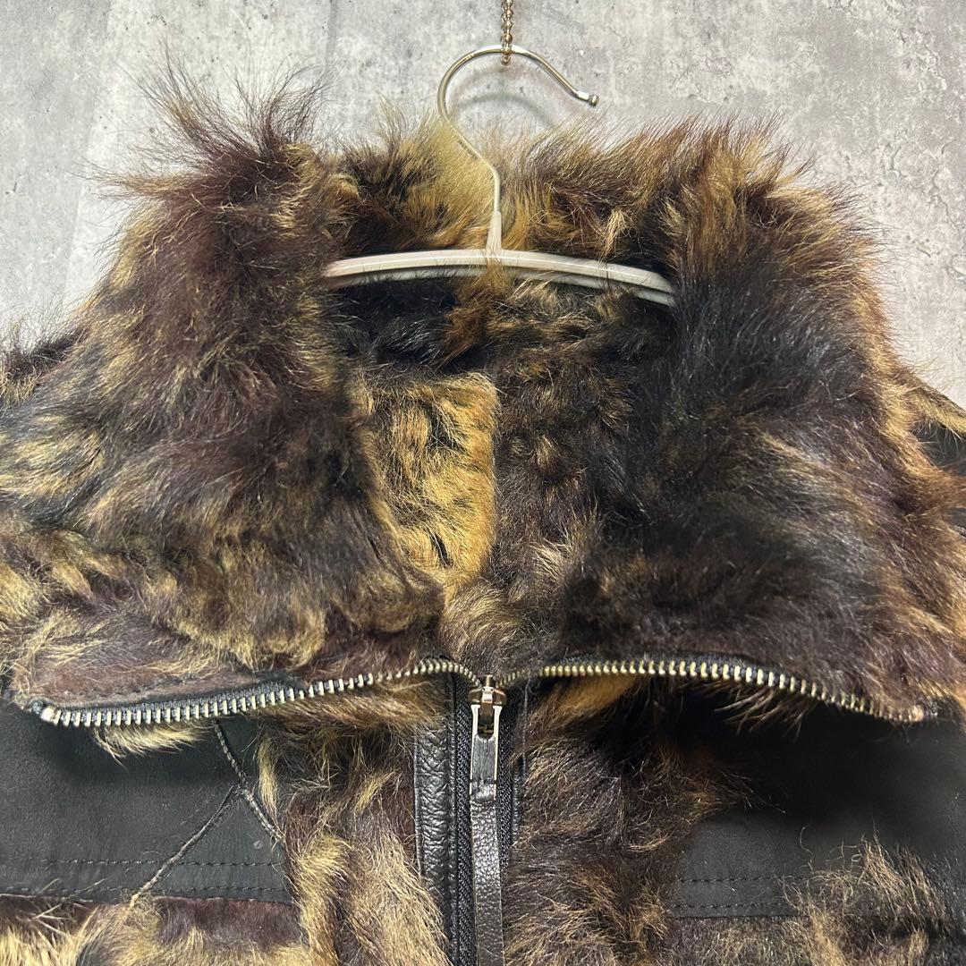 Haruf ハルフ　リアルムートン　ラム革ライダースジャケット