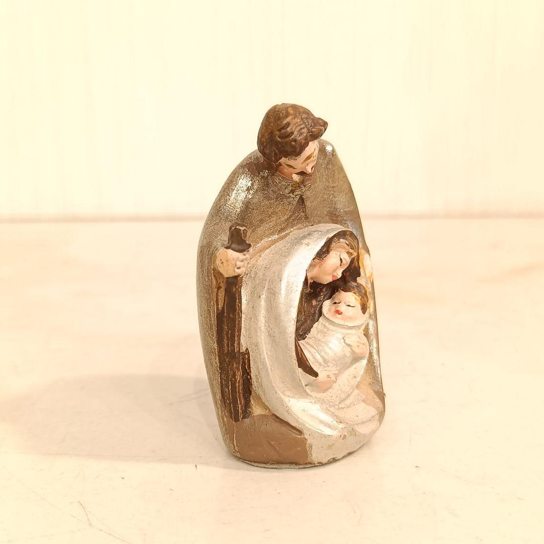 キリスト　ハンドメイド　カービングオブジェ　木製　置物