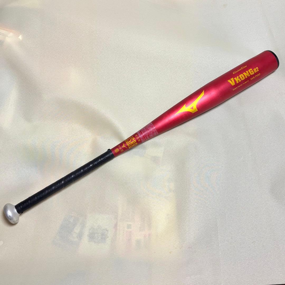 ミズノ Vコング VKONG 02 一般 軟式 金属 82㎝ 720g 赤
