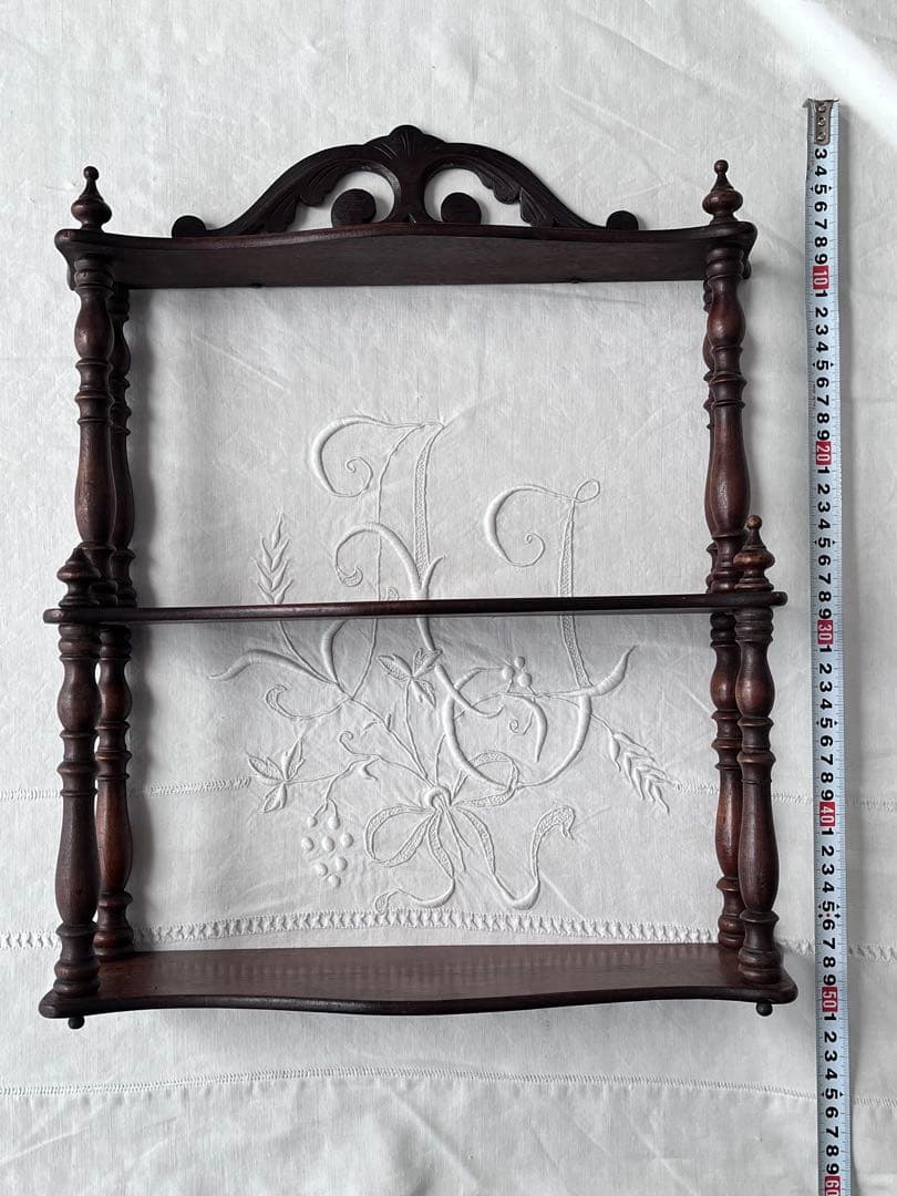 【美品】フランスアンティーク 1900年代 木製3段装飾エタジュール[3689]