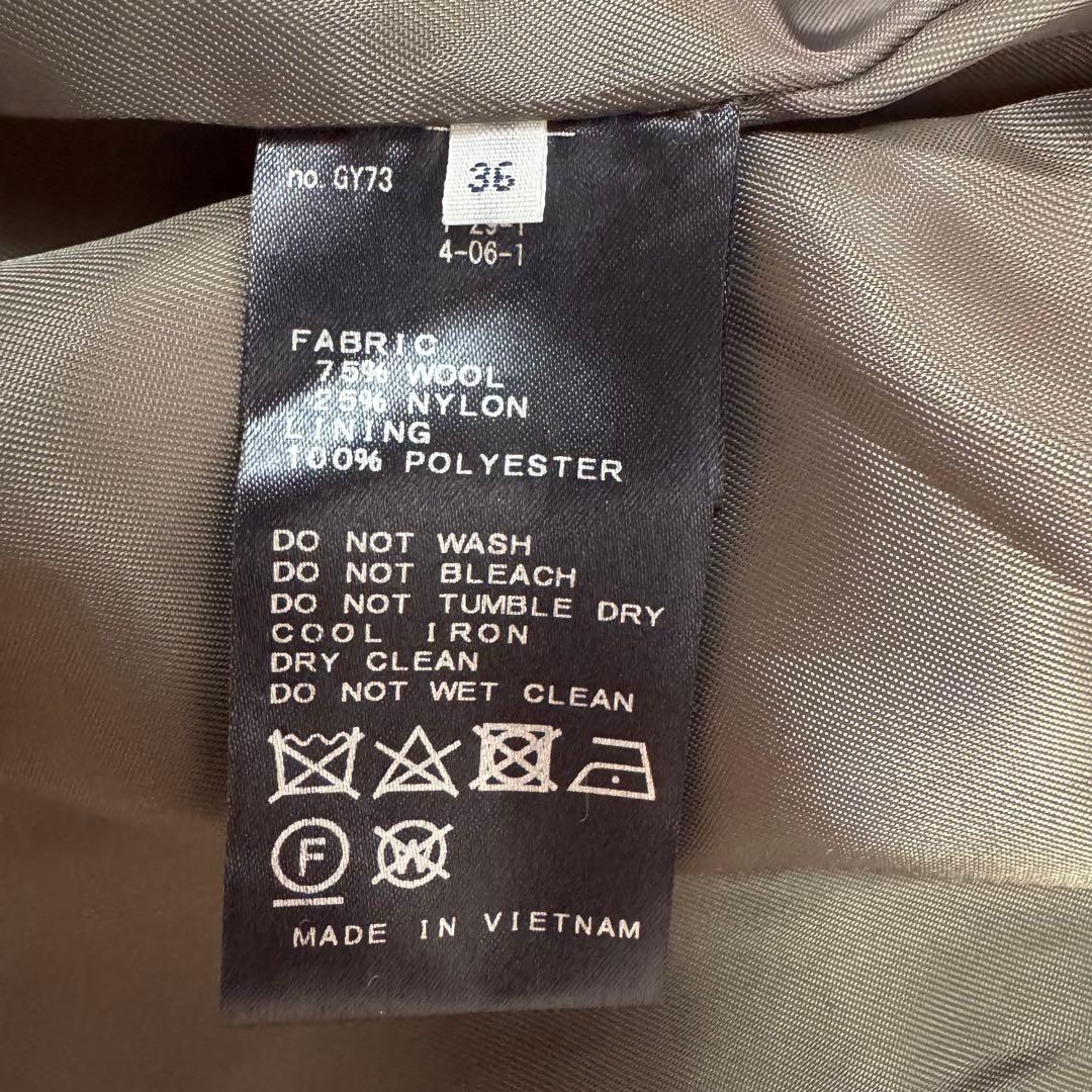 極美品　IENA　マンテコ　ロングコート　ノーカラー　ベージュ系　M-L秋冬