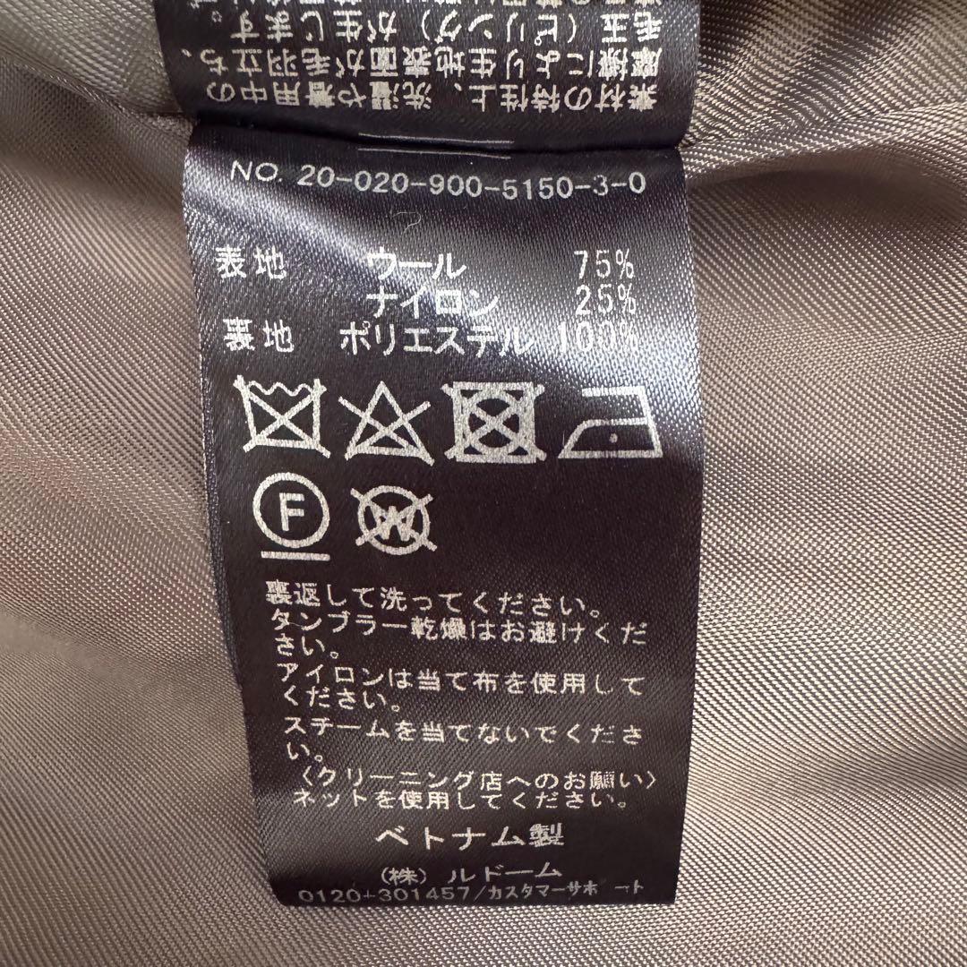 極美品　IENA　マンテコ　ロングコート　ノーカラー　ベージュ系　M-L秋冬