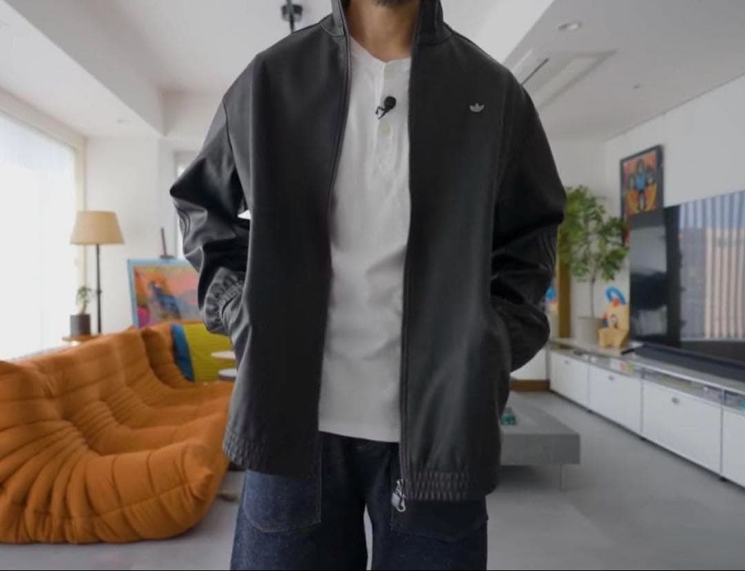 マル様　ファイヤーバード オーバーサイズ レザートラックトップ アディダス2XL