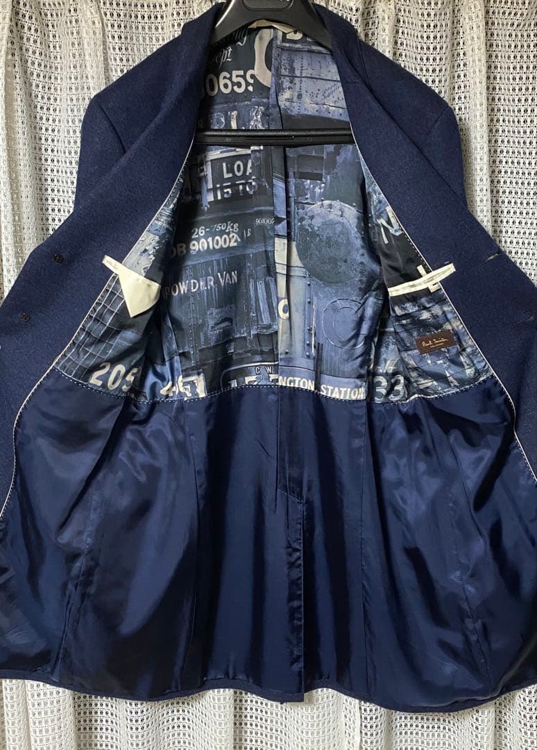 機関車プリント　チェスターコート　ポールスミスコレクション　Paul Smith