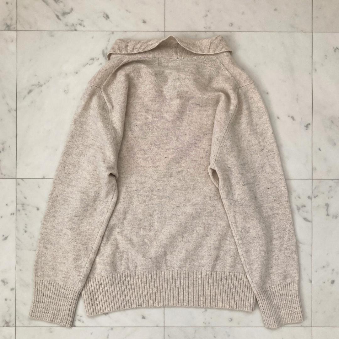 マーガレットハウエル　ウールカシミヤ襟付きニット　M ベージュ