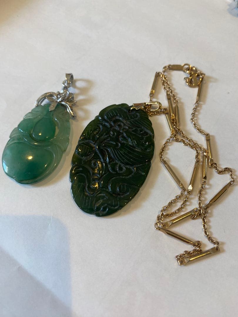 翡翠ペンダントセット（専用ケース付き）2点21g TA1116