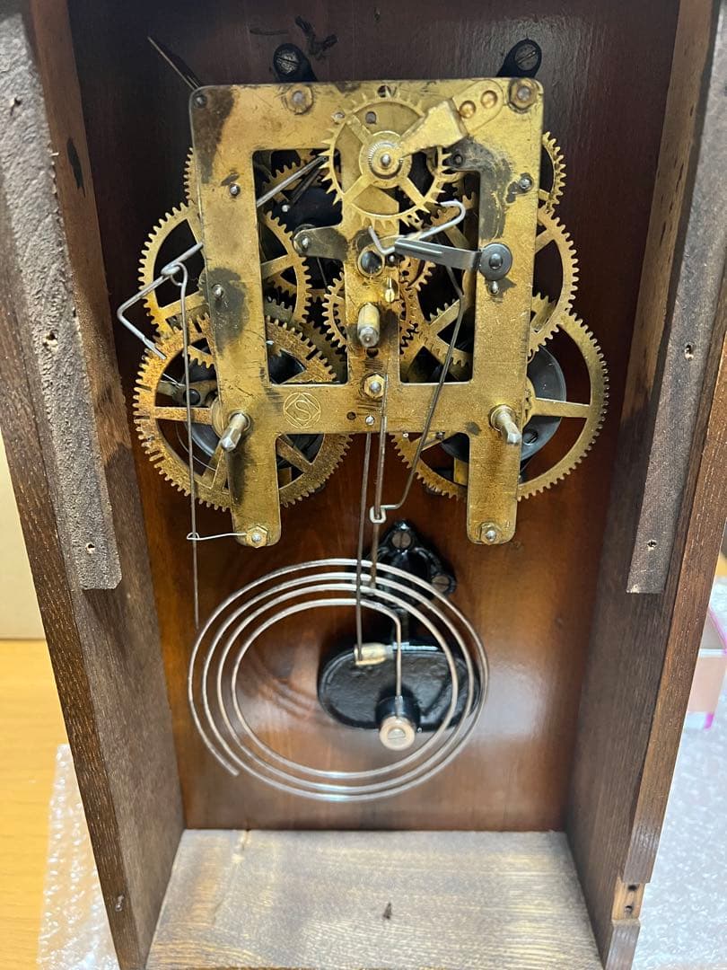 精工舎SEIKOSHA振り子時計ゼンマイ掛け時計柱時計古時計ボンボン時計稼働品