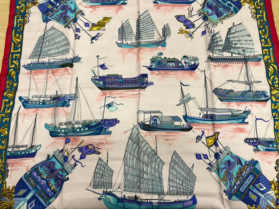 エルメス　船のイラスト スカーフ