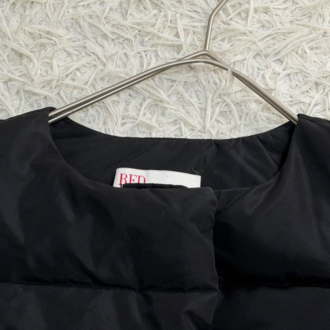 17125✨レッドヴァレンティノ 38 M リボン ダウンジャケット ブラック