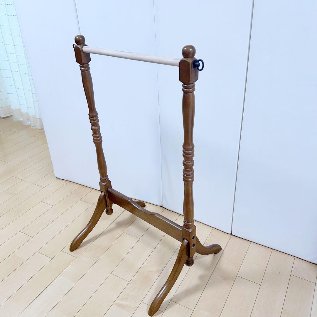 アンティークハンガーラック　タオルかけ　ハンガースタンド　ろくろ加工　英国調