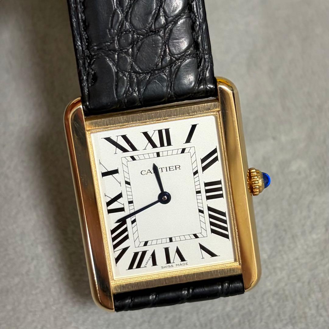 美品Cartier 時計 タンク　メンズ　18k ゴールド
