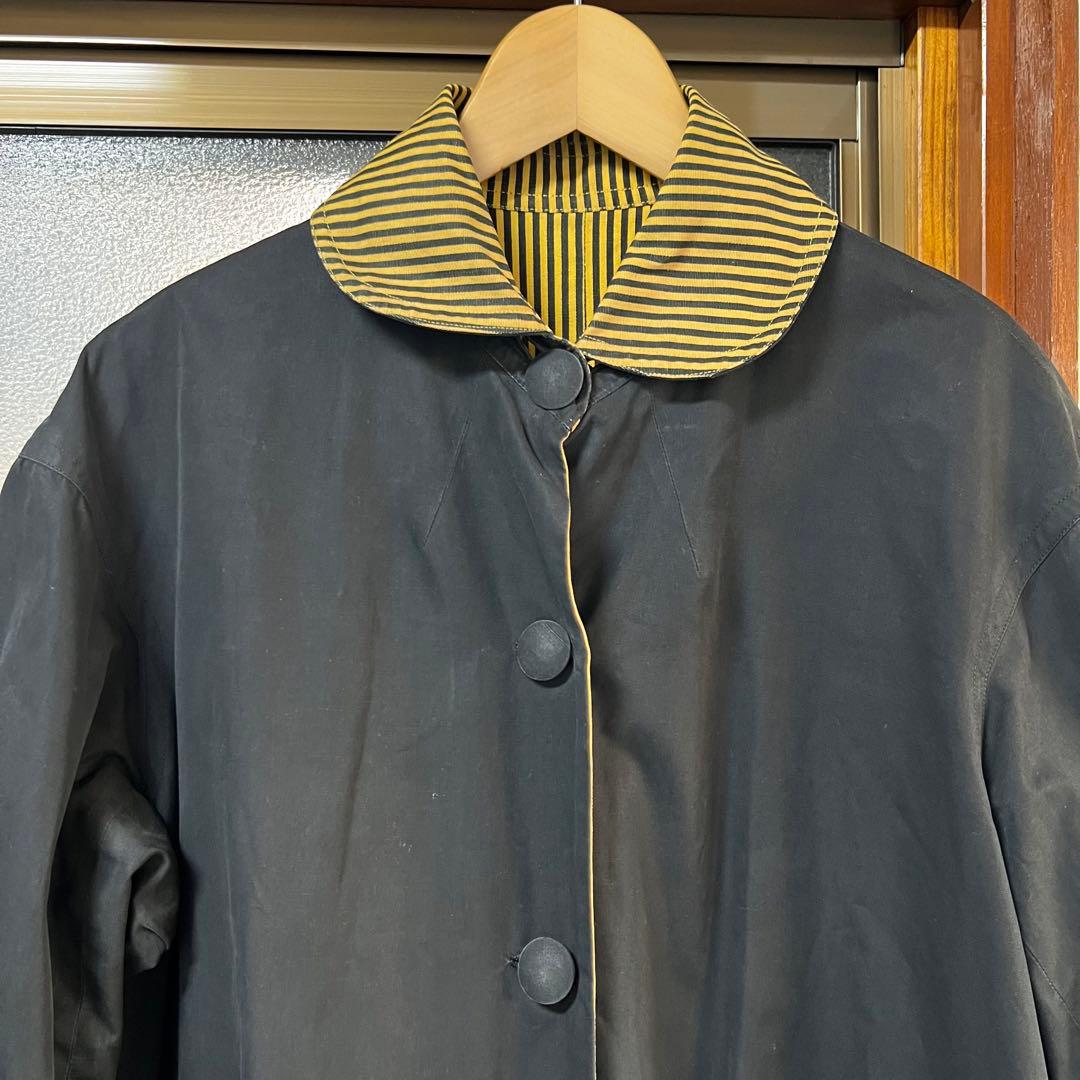 20s 30s french vintage リバーシブル コート ストライプ