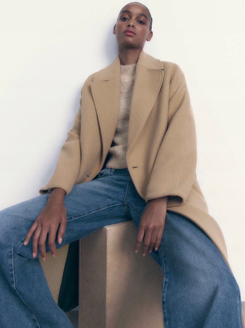 新品 ZARA オーバーサイズウールブレンドコート Sサイズ