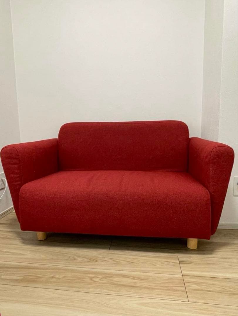 限定セール！現品限り！フランフラン　ソファー　赤　ファブリック二人掛け　オシャレ