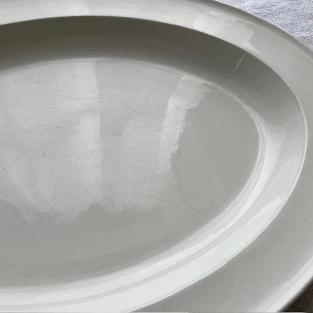 希少！美品◆クレイユ単刻印オーバルプレート大皿モントローオクトゴナルレリーフ雅姫