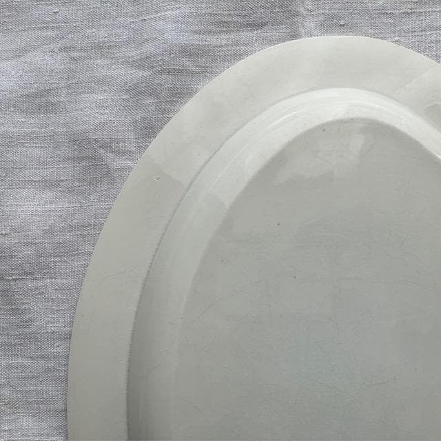 希少！美品◆クレイユ単刻印オーバルプレート大皿モントローオクトゴナルレリーフ雅姫