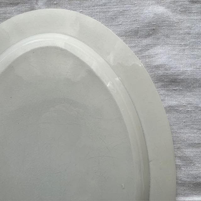 希少！美品◆クレイユ単刻印オーバルプレート大皿モントローオクトゴナルレリーフ雅姫