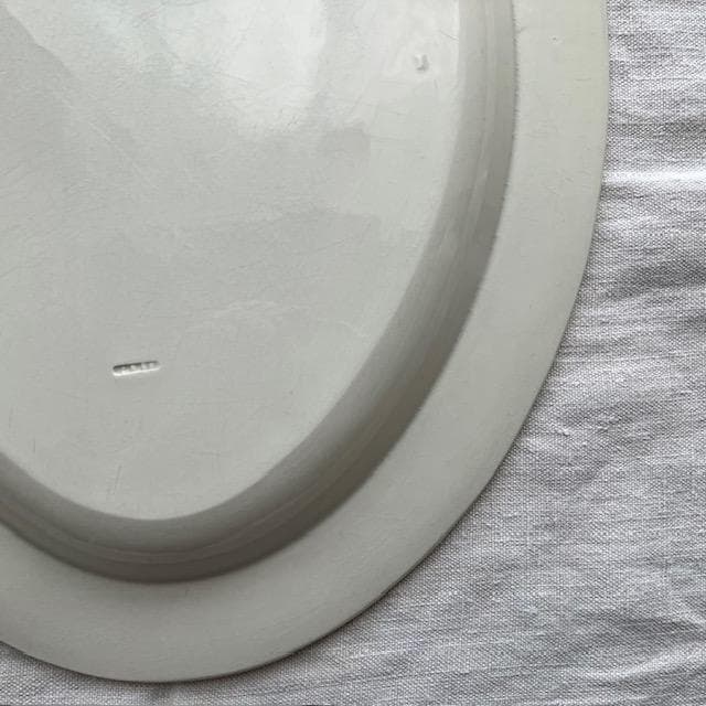 希少！美品◆クレイユ単刻印オーバルプレート大皿モントローオクトゴナルレリーフ雅姫