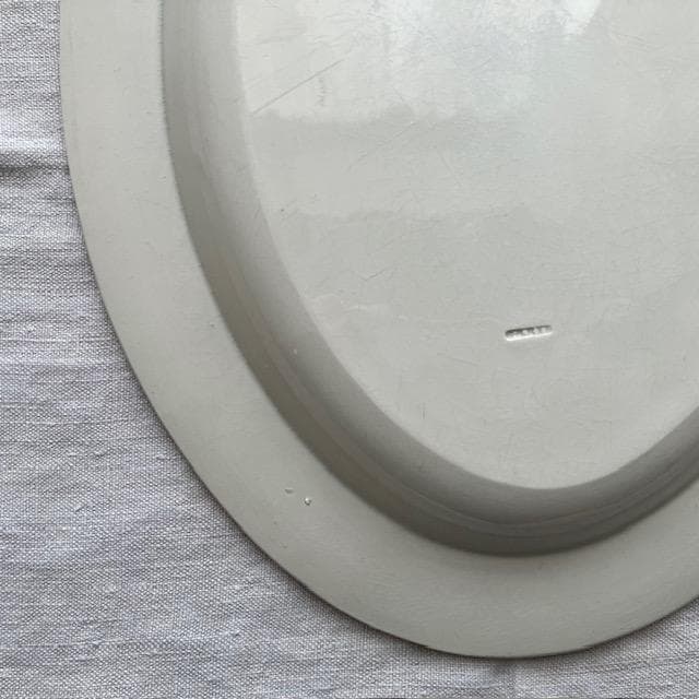 希少！美品◆クレイユ単刻印オーバルプレート大皿モントローオクトゴナルレリーフ雅姫