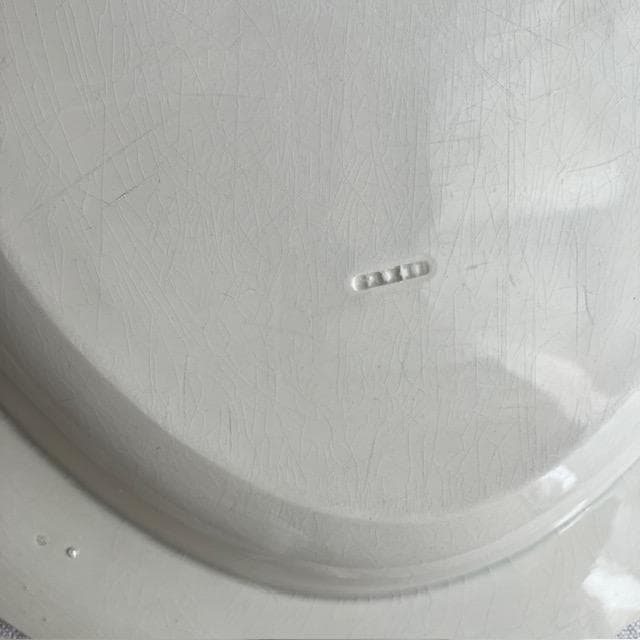 希少！美品◆クレイユ単刻印オーバルプレート大皿モントローオクトゴナルレリーフ雅姫