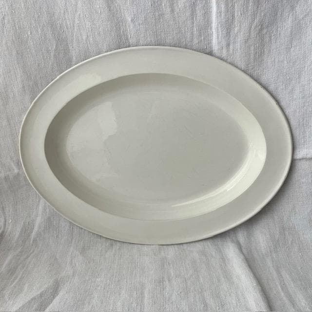 希少！美品◆クレイユ単刻印オーバルプレート大皿モントローオクトゴナルレリーフ雅姫