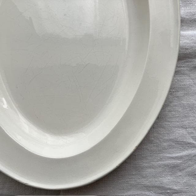 希少！美品◆クレイユ単刻印オーバルプレート大皿モントローオクトゴナルレリーフ雅姫